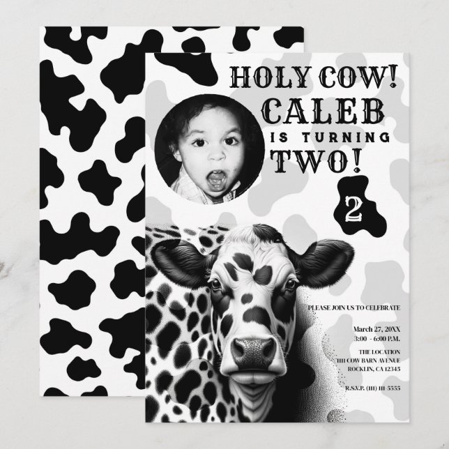 Invitation Sainte vache ! Fête d'anniversaire du pays noir et (Devant / Derrière)