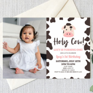Invitation Sainte vache ! Je tourne une fête d'anniversaire