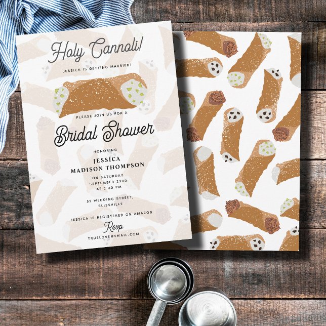 Invitation Saints Cannoli Mariage Italien Drôle (Holy Cannoli Funny Italian Bridal Shower Invitation)