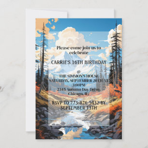 Invitation Saison d'automne en plein air fête d'anniversaire