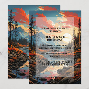 Invitation Saison d'automne en plein air fête d'anniversaire
