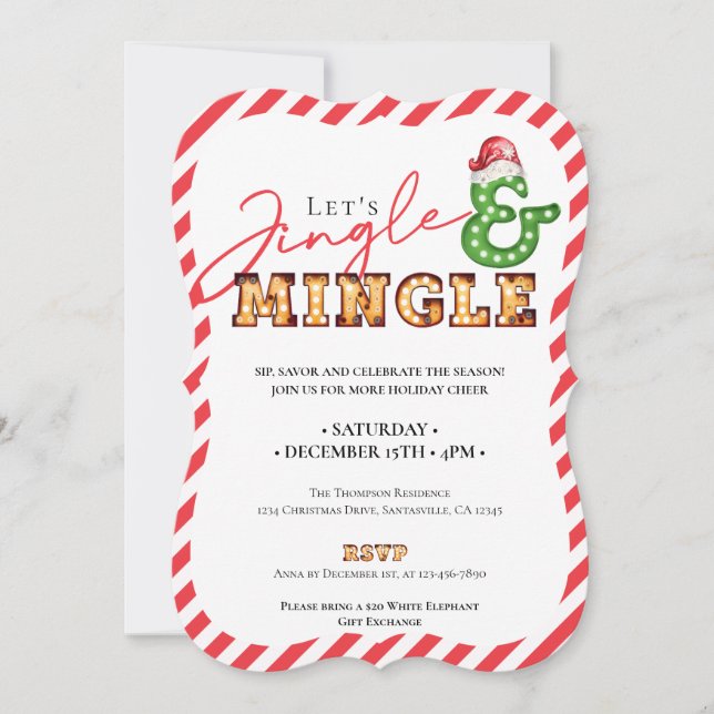 Invitation Saison de Noël de Jingle & Mingle (Devant)