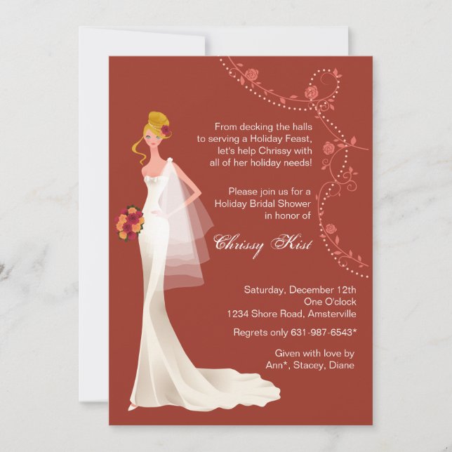 Invitation Saison de vacances - Blonde nuptiale douche Invita (Devant)