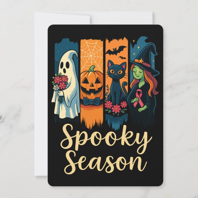 Invitation Saison éffrayante avec sensibilisation à l'Hallowe (Devant)