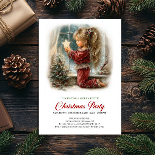 Invitation Saison Festive Scène Hivernale Vintage