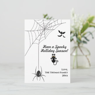 Invitation Saison Holliday d'Halloween noir et blanc moderne