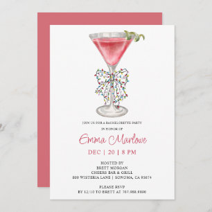 Invitation Saison Noël Bachelorette Cocktail Party