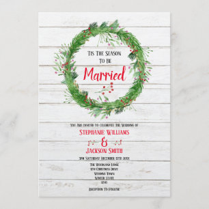 Invitation Saison pour être Marié   Mariage hivernal en bois 