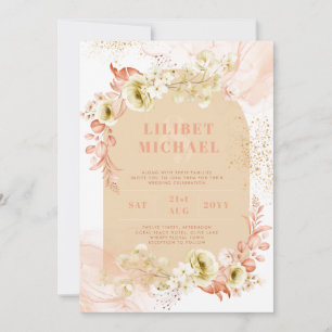 Invitation Saisons Chute Plus Tôt Mélange Boho Floral Mariage