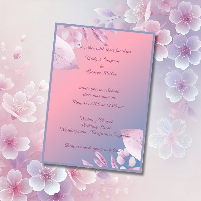 Invitation sakura en fleurs de cerisier pastel (Créateur téléchargé)