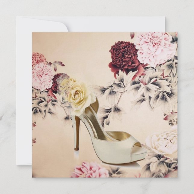 Invitation sakura nuptiale rose cerise (Devant)