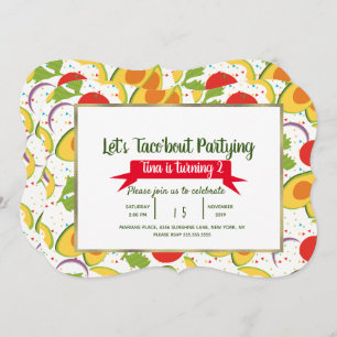 Invitation Salad Taco Bout Taco Fête Anniversaire N'Importe Q