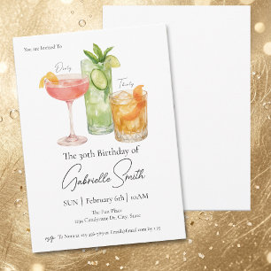 Invitation Sale Dirty Thirty Martini 30e Anniversaire Femme