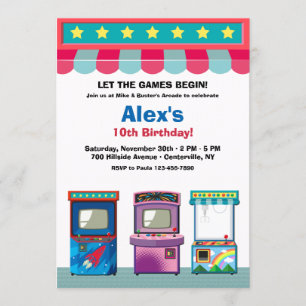Invitation Salle d'Arcade Anniversaire