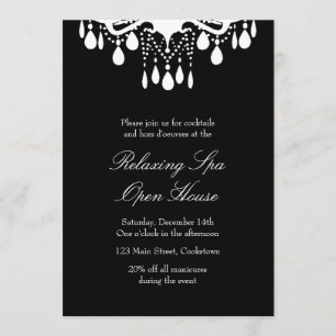 Invitation Salle de bal grande de noir de Chambre ouverte