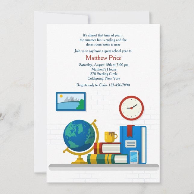 Invitation Salle De Dortoir À L'Invitation À L'École (Devant)