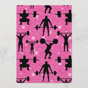 Invitation Salle De Fitness Sport Parties scintillant Rose