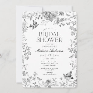 Invitation Salle de Réception Mariage Floral Vintage Toile De