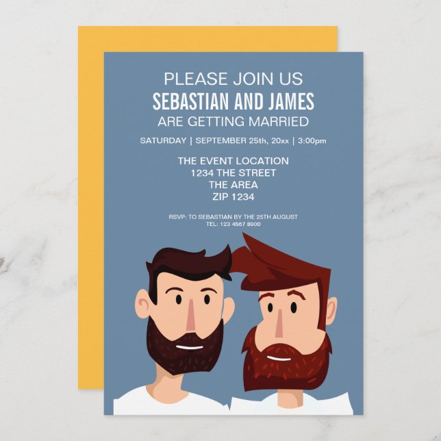 Invitation Salles De Dessin Gay Avec Des Oreilles Thème Maria (Devant / Derrière)