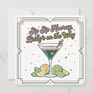 Invitation Salon de cocktail Sip Sip Hooray Baby Shower
