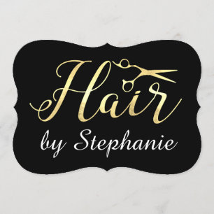 Invitation Salon de coiffure pour coiffeurs à scandales d'or