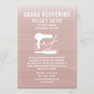 Invitation Salon de coiffure réouverture de l'Ombre rose