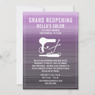 Invitation Salon de coiffure réouvrant Purple Ombre