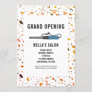 Invitation Salon de curling Terrazzo Ouverture