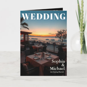 Invitation Salon de mariage de plage Magazine Couverture Invi