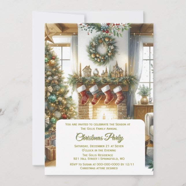 Invitation Salon et arbre de Noël de fêtes  (Devant)