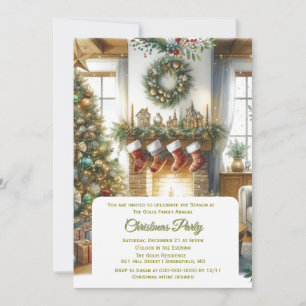 Invitation Salon et arbre de Noël pour les fêtes 
