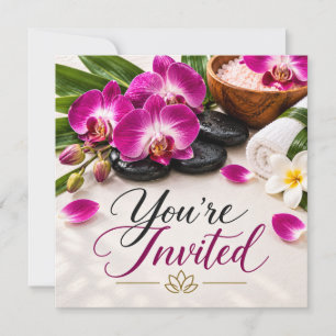 Invitation Salon Purple Orchid Merci Élégant Bien-être