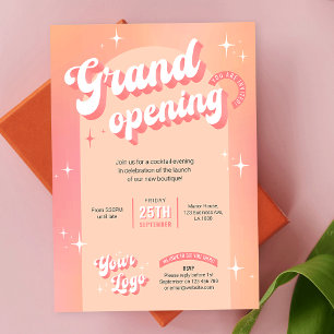 Invitation Salon rose Peach tendance Boutique Spa Grand Ouver