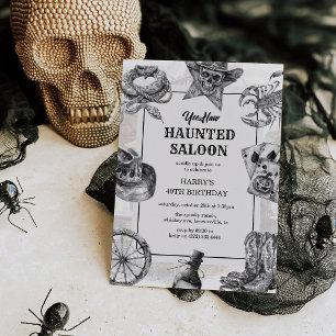 Invitation Salon Western Hanté Anniversaire Halloween