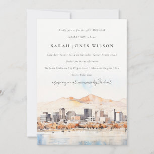 Invitation Salt Lake City Utah Aquarelle Scape Anniversaire