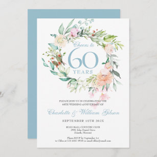 60 Ans Mariage Invitations Faire Part Cartes Zazzle