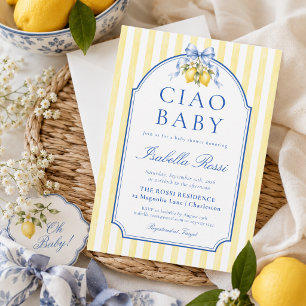 Invitation Salut Bébé Fête de Bébé Amalfi Lemon