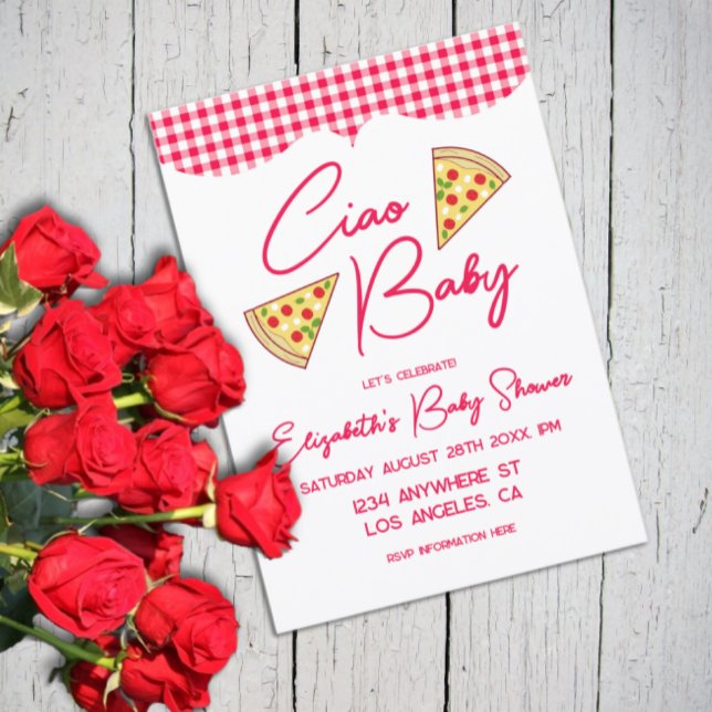 Invitation Salut Bébé Fête de Naissance Italienne (Créateur téléchargé)