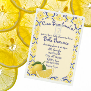 Invitation Salut Bébé, Italien, Citron, Baby Shower