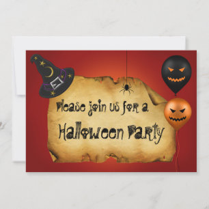 Invitation Salutation de vieux parchemin d'Halloween