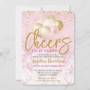Invitation Salutations À 21 Ans 21E Anniversaire Glamour