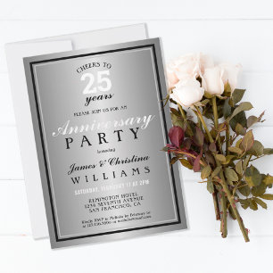Invitation Salutations à 25 Anniversaire Mariage Argent