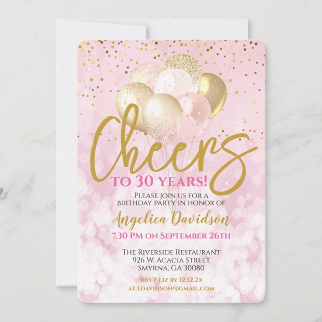 Invitation Salutations à 30 ans 30e anniversaire Gamorous (Devant)