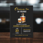 Invitation Salutations à 30 ans Whiskey Cigar Bourbon Anniver<br><div class="desc">Lève un verre et trinque à quatre décennies d'excellence avec notre invitation Whiskey Bourbon Birthday Party "Cheers to 30 Years"! Ce design saisit la sophistication du whisky vieilli, avec une typographie élégante et des détails d'inspiration bourbon. Rejoignez-nous pour une nuit de bons esprits, de délicieuses bouchées et de souvenirs inoubliables...</div>