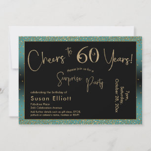 Invitation Salutations à 60 ans Surprise Anniversaire Turquoi