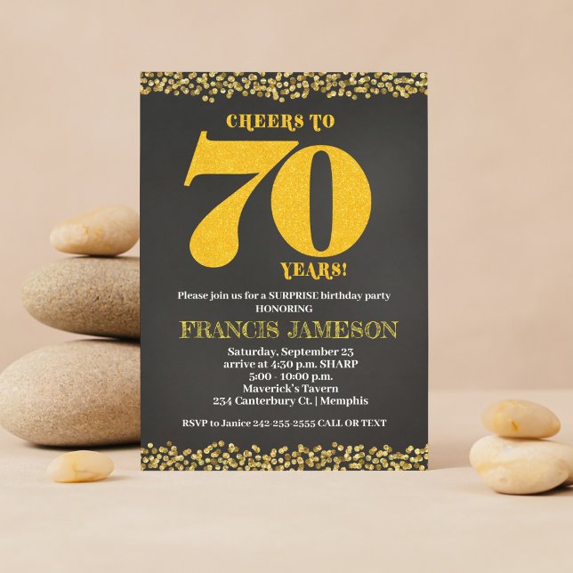 Invitation Salutations à 70 ans 70e anniversaire (Cheers to 70 Years Invitation)