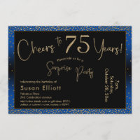 Salutations à 75 ans Surprise Anniversaire Or & Bl