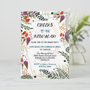 Invitation Salutations à la fête du Nouvel An de la verdure B