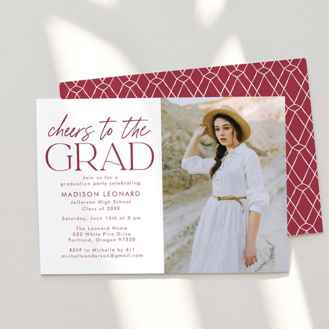 Invitation Salutations à la Grad Burgundy Graduation Party (Créateur téléchargé)