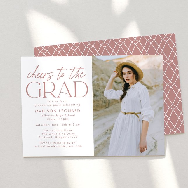 Invitation Salutations à la Grad Dusty Rose Graduation Party (Créateur téléchargé)